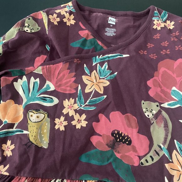 NWT Tea Collection Forest Floral Wrap Neck Dress - Picture 4 of 8